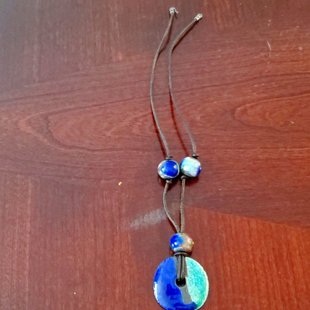 01 necklace  with blue beads